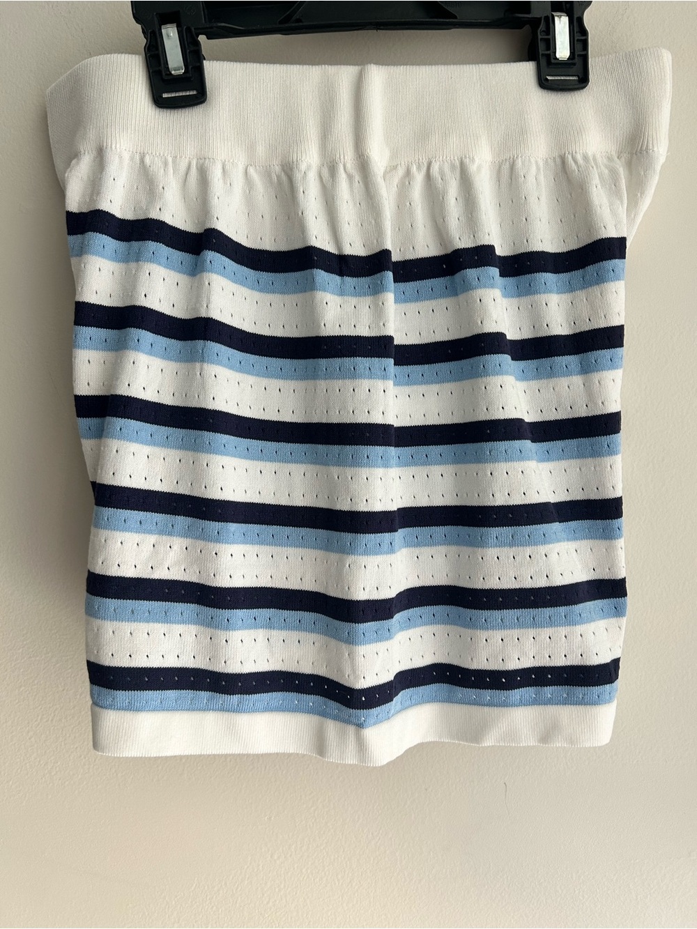 Striped Navy & White Knit Lounge Set - Women's Shorts Pajama Set - Picture 8 of 8
